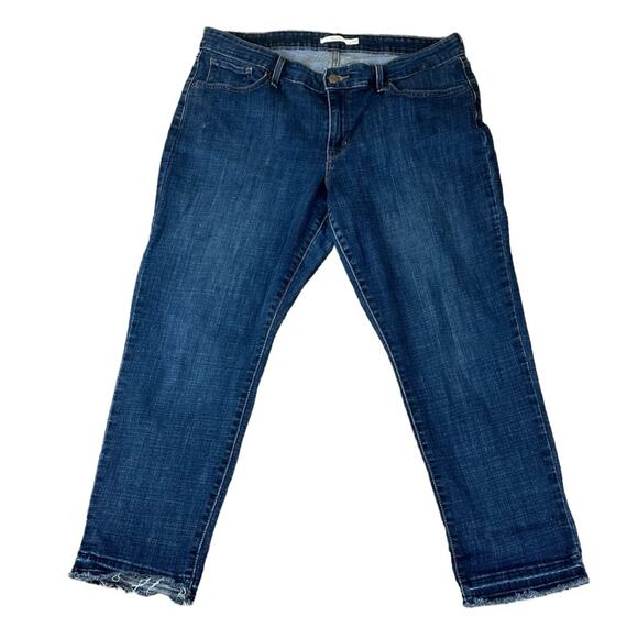 Levi's 711 Skinny Jeans Cropped Raw Hem Dark Wash Size 18W - Picture 2 of 6